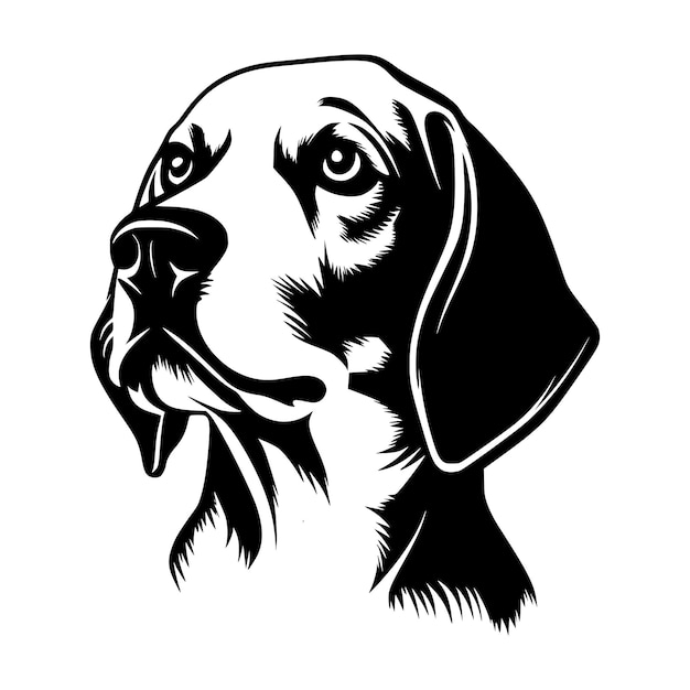 Vektor beagle haustier hund tierkopf logo schwarz-weiß-illustration