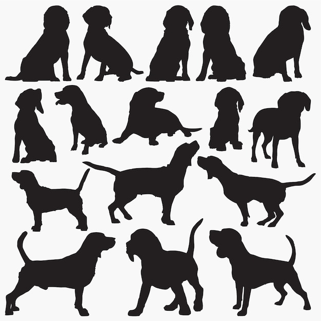 Beagle hund silhouetten