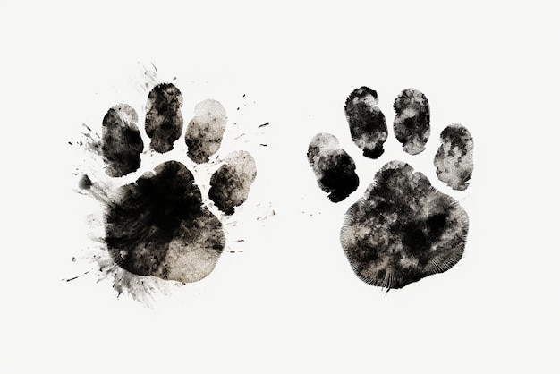 Vektor bear paw grunge spur auf weißem hintergrund