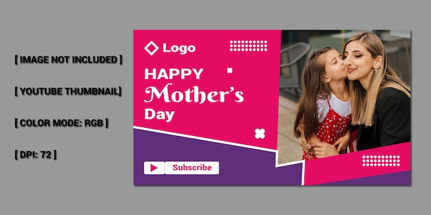 Bearbeitbar feiern sie international happy mother's day youtube-thumbnail-video-cover-design