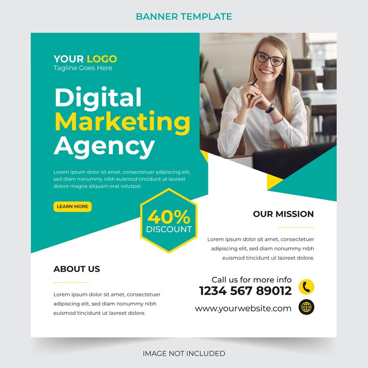 Bearbeitbar Professionelle digitale Geschäftsagentur Marketing Social Media Post und Banner Template Design