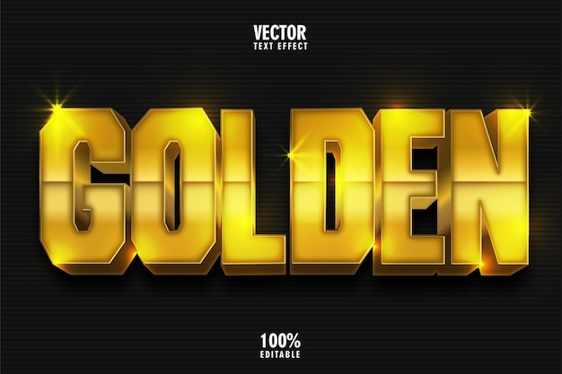 bearbeitbare 3D-Text-Effekt goldener Stil