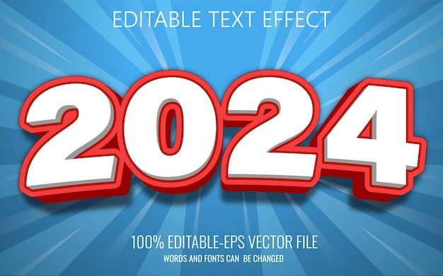 Bearbeitbare 3D-Text-Effekte 2024 Grafikstil 3D-Design für Ihre Weihnachten