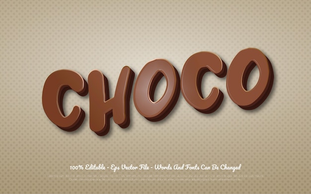 Bearbeitbare 3D-Texteffekt-Illustrationen im Choco-Stil