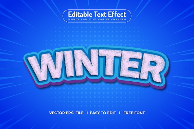 Bearbeitbare 3d-texteffekte im winter