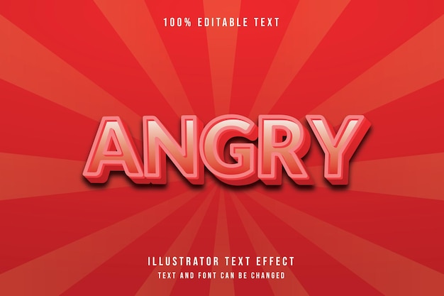 Bearbeitbare angry text-effekt-vektorvorlage