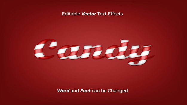 Bearbeitbare Candy-Vektor-Text-Effekte