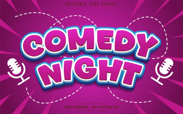 Bearbeitbare Comedy Night Stand-Up-Komödie-Text-Effekt