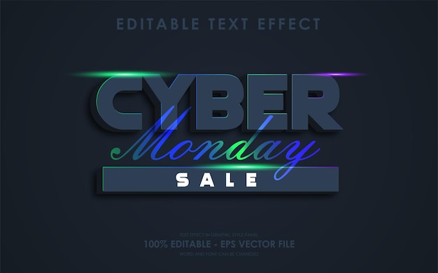 Bearbeitbare Cyber Monday Verkauf Text-Effekt