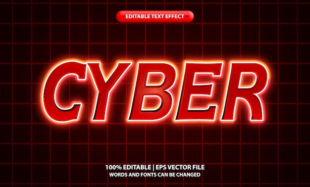 bearbeitbare Cyber-Neon-rote Texteffekt