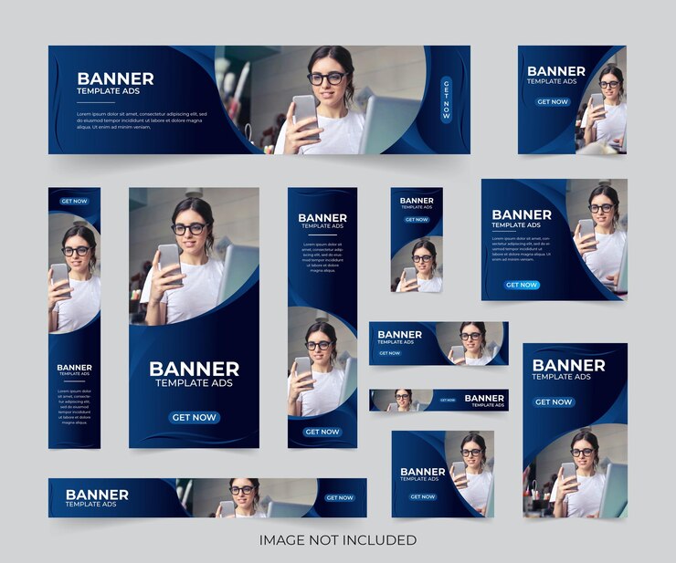 Bearbeitbare moderne Business-Web-Banner in Standardgröße