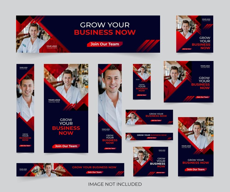 Bearbeitbare moderne Business-Web-Banner in Standardgröße
