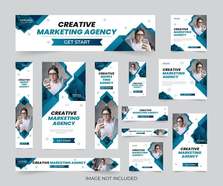 Bearbeitbare moderne Business-Web-Banner in Standardgröße