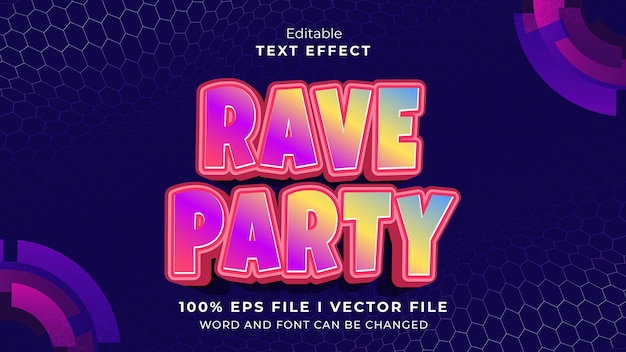 bearbeitbare rave-party-Text-Effekt