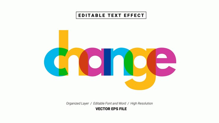 Bearbeitbare Schrift ändern Typografie Vorlage Texteffekt Stil Schriftzug Vektor Illustration Logo
