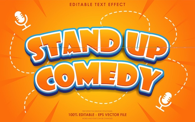 Bearbeitbare Stand-Up-Komödie-Text-Effekt