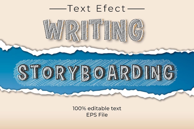 Bearbeitbare storyboard-texteffektvorlage zum schreiben