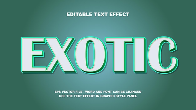 Bearbeitbare Text-Effekt-Exotische 3D-Vektorvorlage