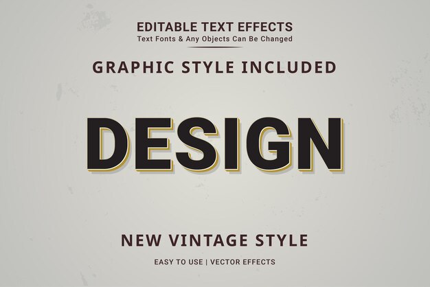 Bearbeitbare Text-Effekte Vector Retro Vintage 3d und Old Style Fette Typografie Schriftarten Effekte