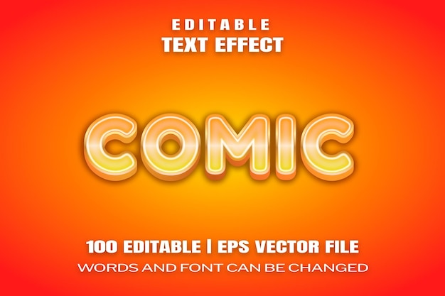 Bearbeitbare Texteffekte Comic-Wörter und Schriftart können geändert werden