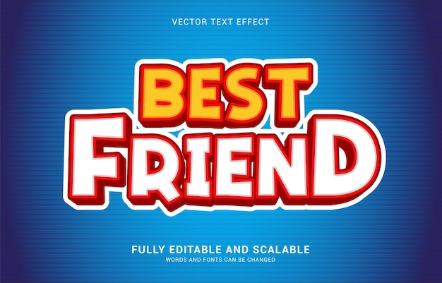 Vektor bearbeitbare texteffekte im best friend-stil