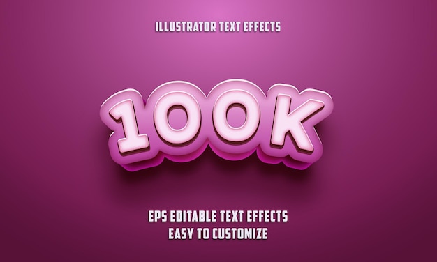 Bearbeitbare Texteffekte Stil 100k Spezial auf rosa Farbe
