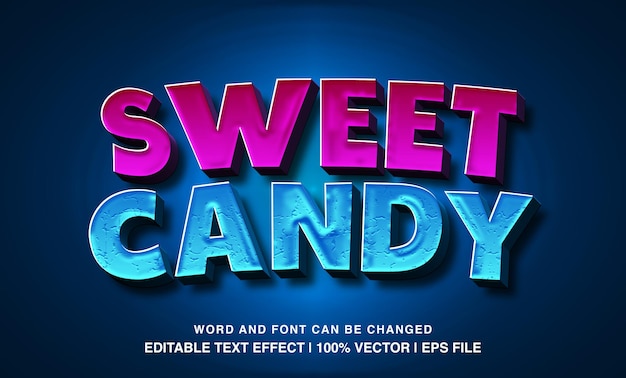 Vektor bearbeitbare texteffekte süße süßigkeiten