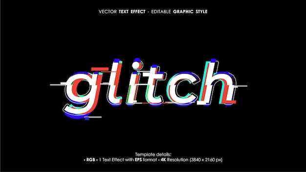 Bearbeitbare Vorlage für Glitch-Text-Effekte