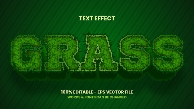 Bearbeitbare Vorlage für Gras-Texteffekte