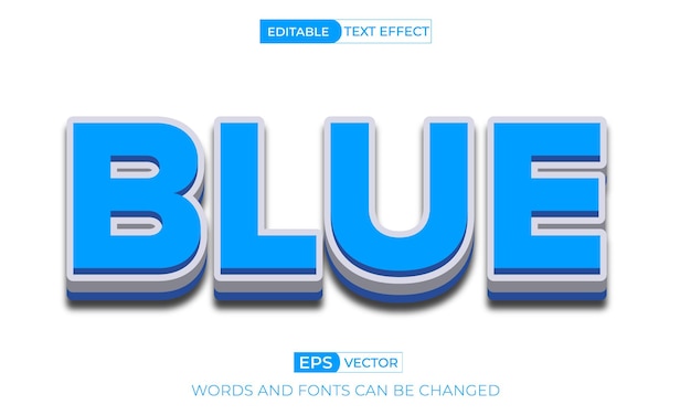 Bearbeitbarer 3D-Blau-Text-Effekt