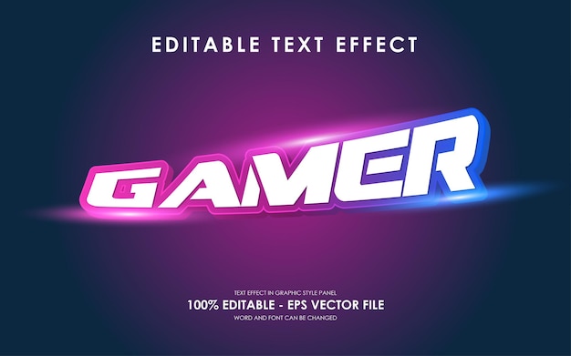Bearbeitbarer 3D-Gamer-Text-Effekt