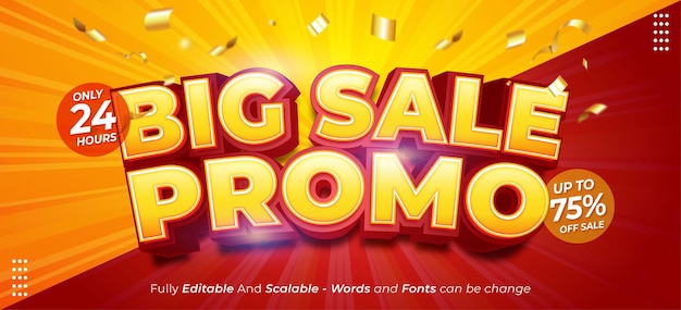 Bearbeitbarer 3d-text big sale special promo geeignet für werbebanner und poster