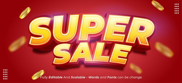 Bearbeitbarer 3D-Text Super Sale Special Promo geeignet für Werbebanner und Poster