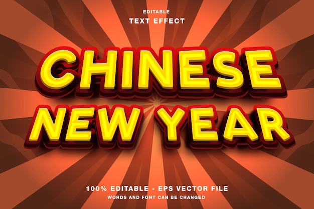 Bearbeitbarer 3D-Texteffekt für das chinesische Neujahr