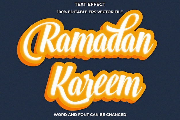 Bearbeitbarer 3d-texteffekt mit ramadan kareem-konzept