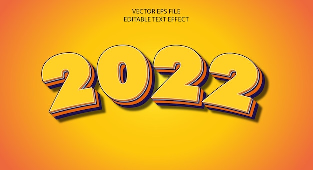 Bearbeitbarer 3D-Texteffekt, Texteffektstil, 2022 bearbeitbare Texteffektvorlage