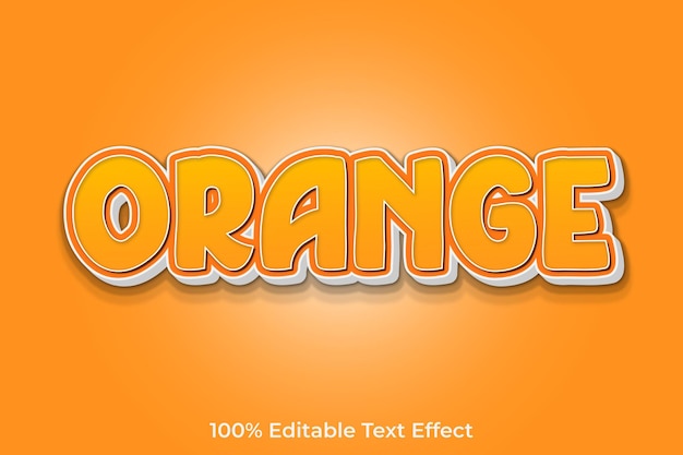 Bearbeitbarer 3d-textstileffekt in orange