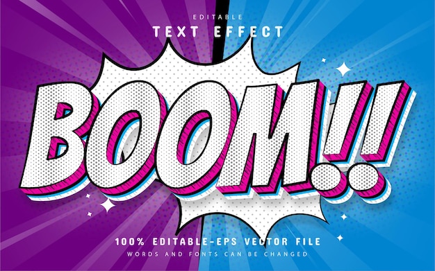 Bearbeitbarer Comic-Boom-Texteffekt