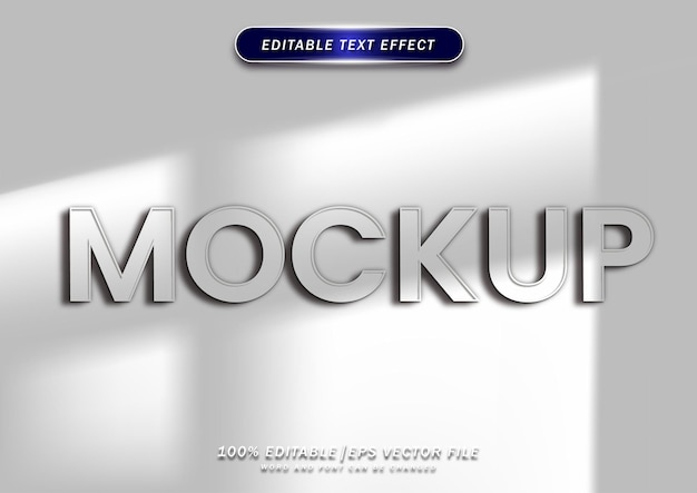 Bearbeitbarer Effekt der Mockup-Textvorlage mit Lichtreflexionshintergrund