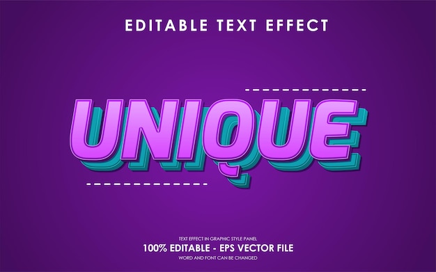 Bearbeitbarer einzigartiger 3D-Text-Effekt