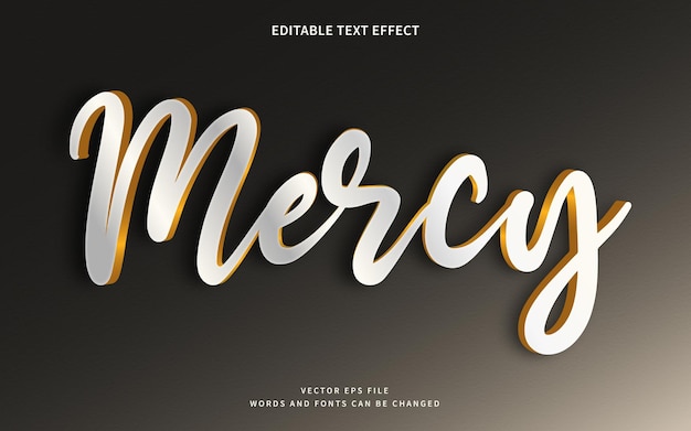 Vektor bearbeitbarer eleganter 3d-texteffekt in weiß und gold