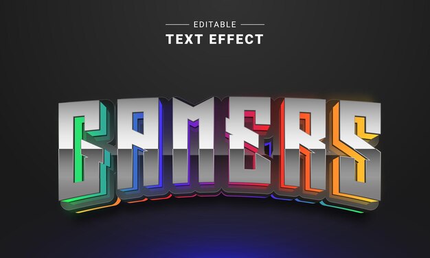 Bearbeitbarer futuristischer Titel mit glänzendem 3D-Texteffekt