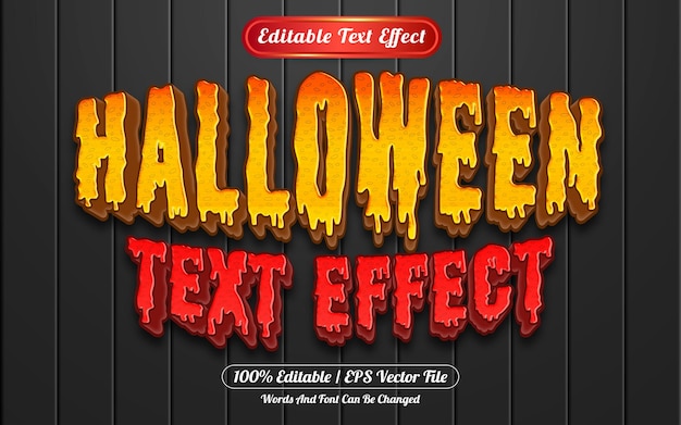 Bearbeitbarer halloween-texteffekt-vorlagenstil