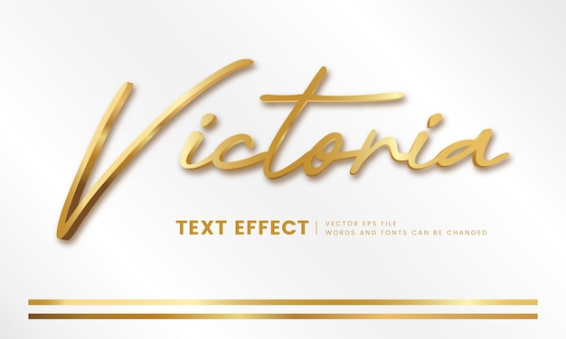 Vektor bearbeitbarer luxus 3d-gold-text-effekt eleganter schriftstil perfekt für logo, titel oder überschrift