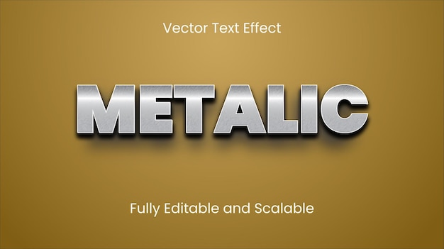 Bearbeitbarer metallischer namenstexteffekt. bearbeitbarer texteffekt im stahlstil