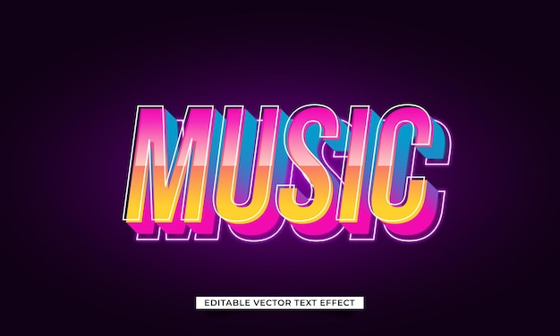 Bearbeitbarer Musik-3D-Vektortexteffekt