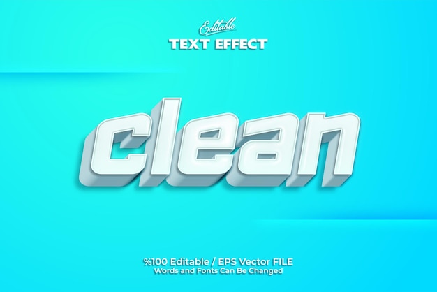 Bearbeitbarer sauberer Texteffekt auf blauem Hintergrund