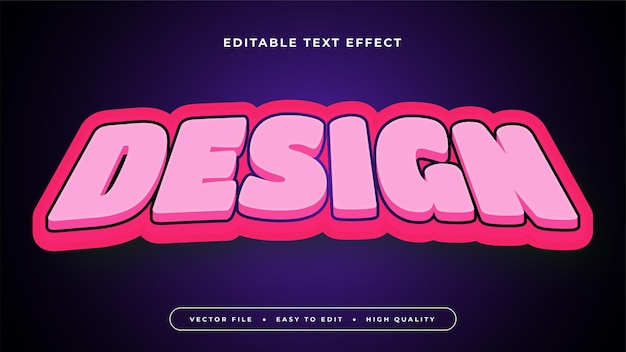 Bearbeitbarer Text-Effekt Rosa Design auf lila Hintergrund