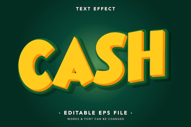 Bearbeitbarer Text Texteffekt im Comic-Stil der Cash-Schriftart