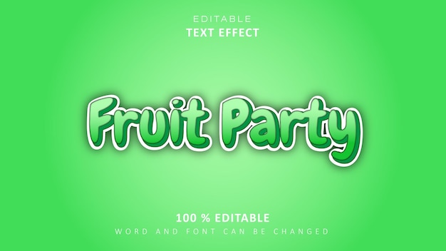 Bearbeitbarer texteffekt 3d-texteffektvorlage fruit party style